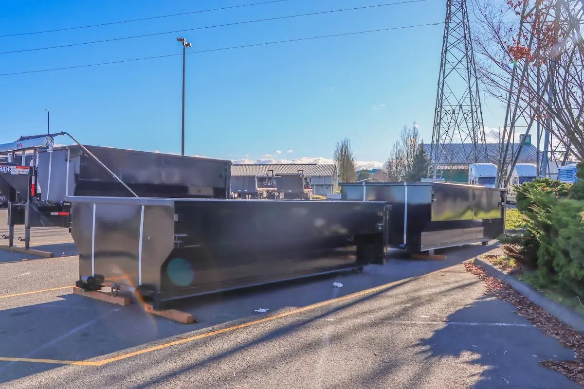 Roll-off dumpster ready for waste disposal at job site for Commercial Dumpster Rental in Plumstead